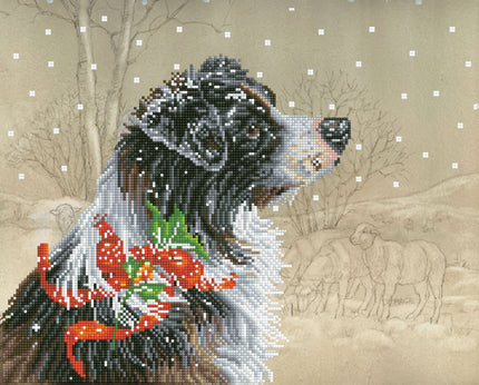 Diamond Painting Kit: Christmas Collie