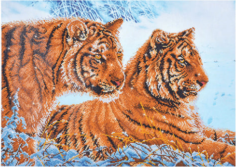 Diamond Painting Kit: Tigers In The Snow