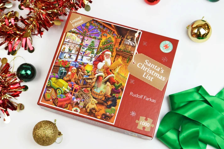 Santa's Christmas List 1000 Piece Jigsaw Puzzle By Rudolf Farkas