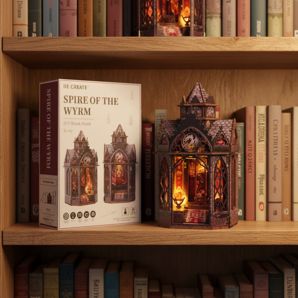 IIECREATE SL-42 Dragon – DIY Wooden Book Nook Kit