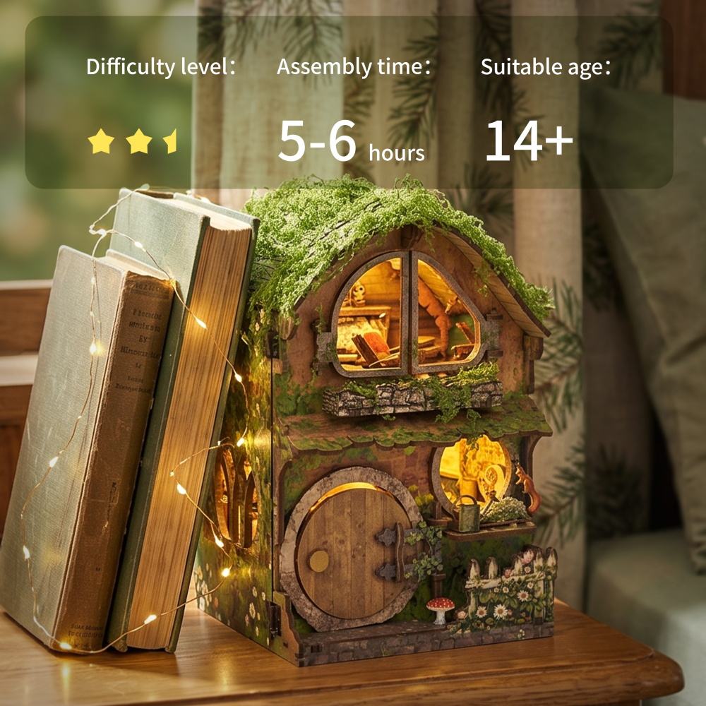 IIE CREATE SL-53 – Green Vine Cottage DIY Wooden Book Nook
