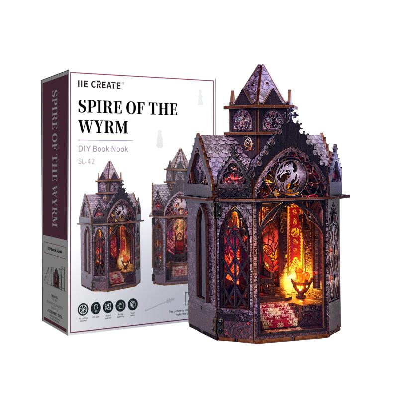 IIECREATE SL-42 Dragon – DIY Wooden Book Nook Kit