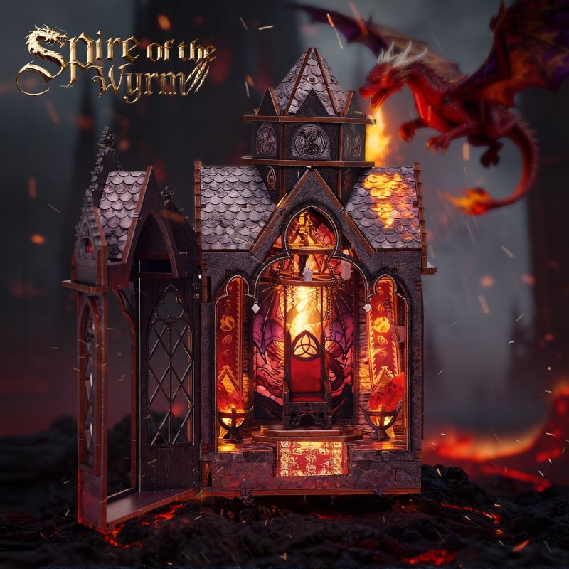 IIECREATE SL-42 Dragon – DIY Wooden Book Nook Kit