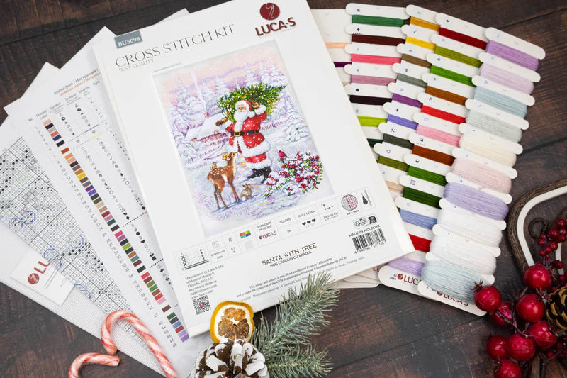 Cross Stitch Kit Luca-S - Santa With Tree, (BU5098)