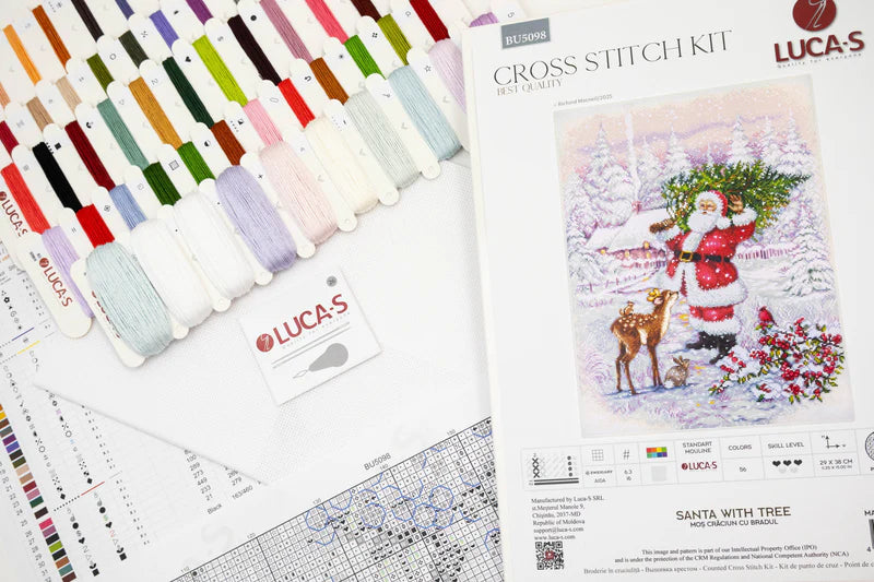 Cross Stitch Kit Luca-S - Santa With Tree, (BU5098)