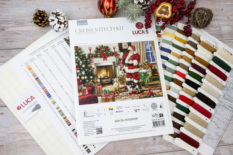 Cross Stitch Kit Luca-S GOLD- Santa Interior, (BU5100)