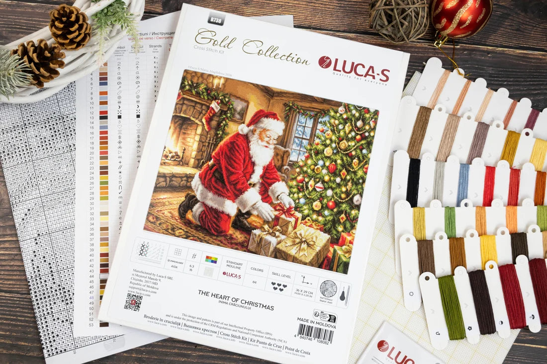 Cross Stitch Kit Luca-S GOLD - The Heart of Christmas, B738
