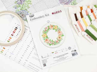 Luca-S - The Elegance of Roses, BC111 Cross Stitch Kit with Hoop Included
