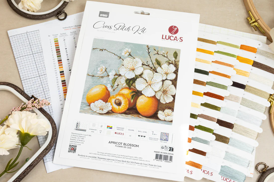 Apricot blossom, B7062-Cross Stitch Kit Luca-S