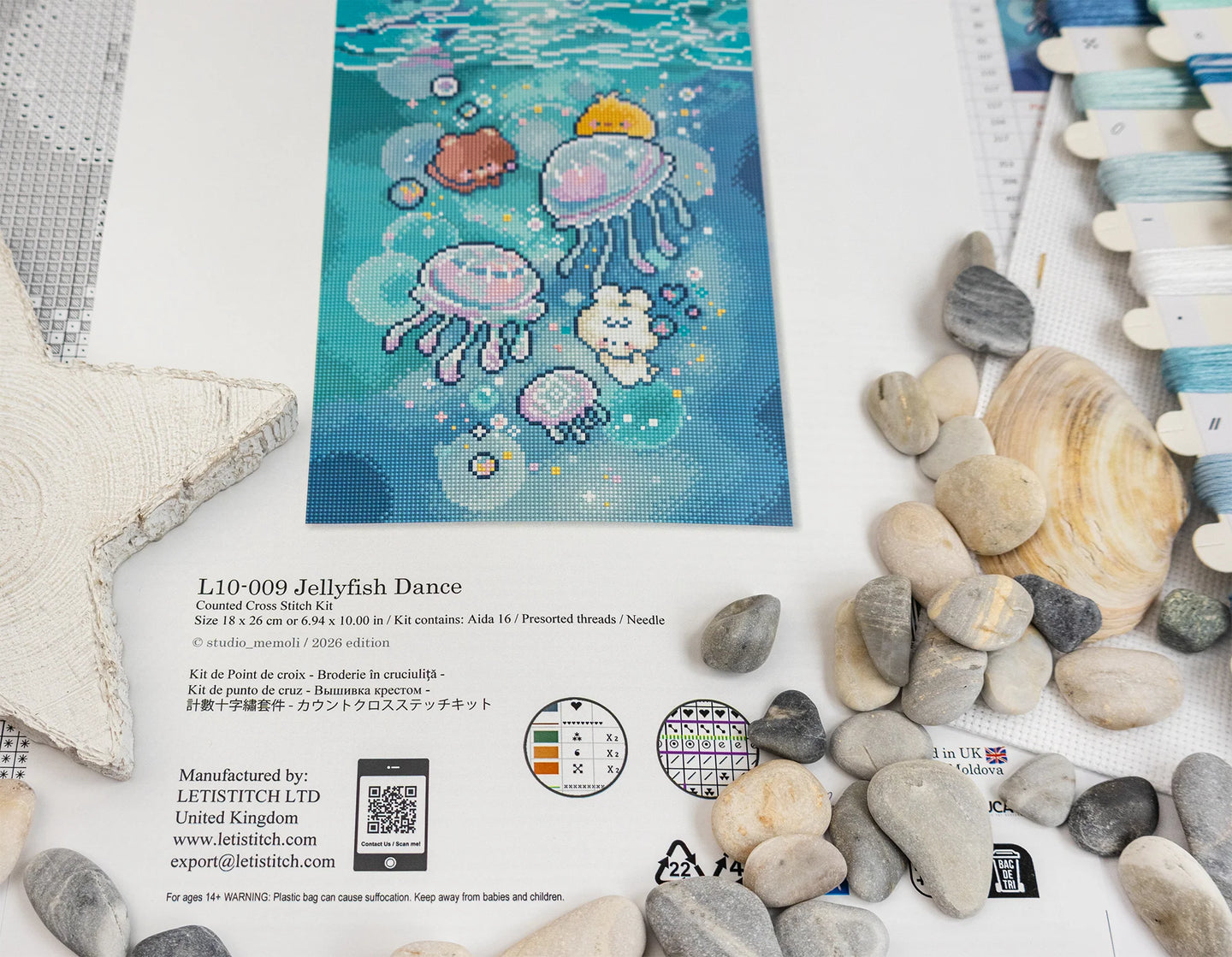 Jellyfish Dance Counted Cross Stitch Kit – L10-009