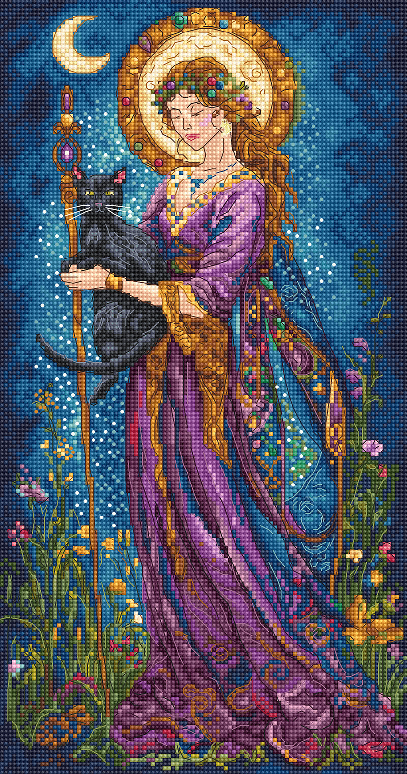L540 Goddess of the Moon - CHART Printed & Golden Moon treasure