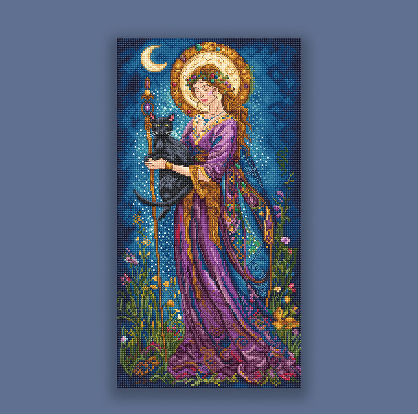 L540 Goddess of the Moon - CHART Printed & Golden Moon treasure