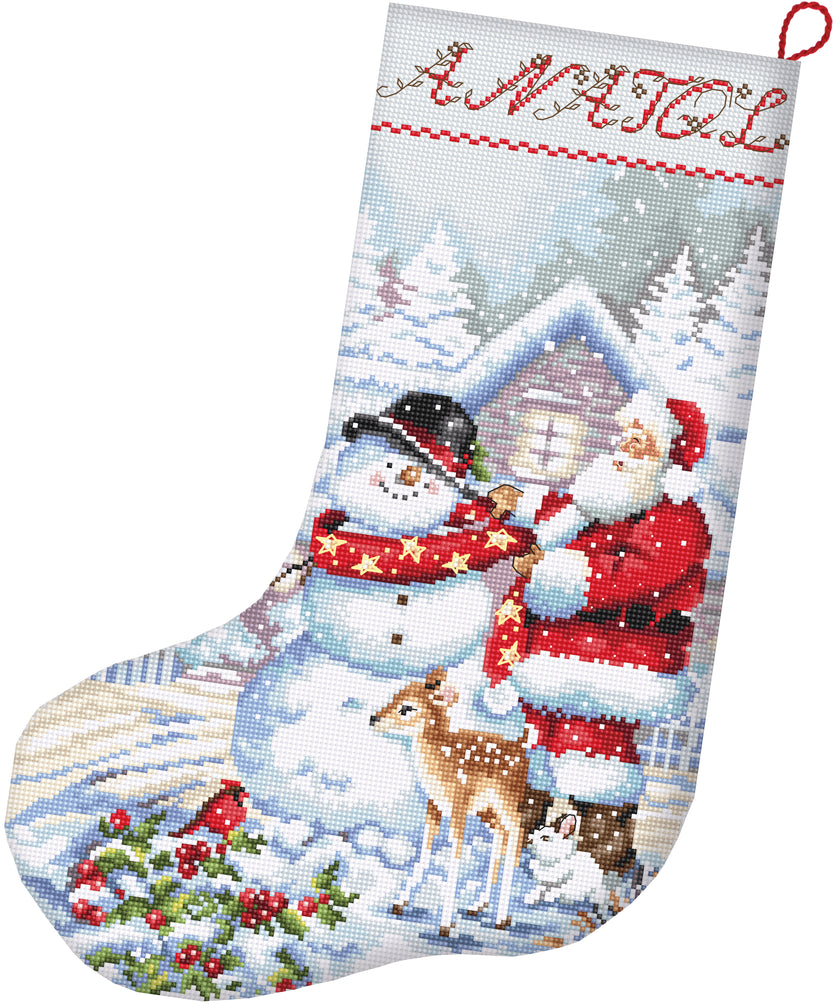 L8016 Snowman and Santa Stocking