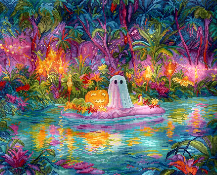 L9989 Glow Ghost Cove Cross Stitch Kit