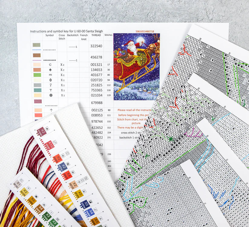 cross stitch kit-LI 60-00 Santa Sleigh