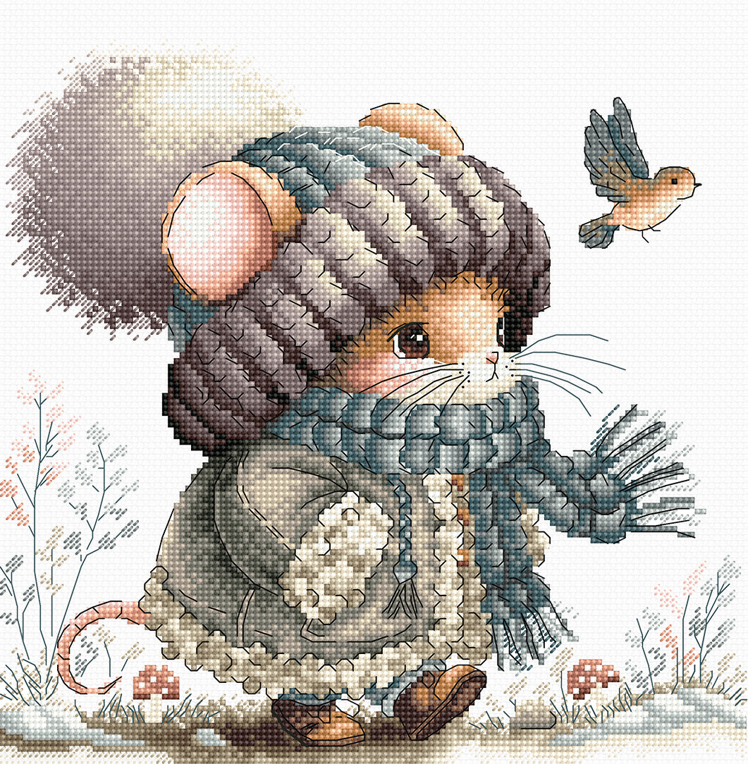 Autumn Fairytale Mouse - Cross Stitch Kit AVA P012