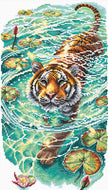 Tiger of the Turquoise Lotus Pond - Cross Stitch Kit AVA P014