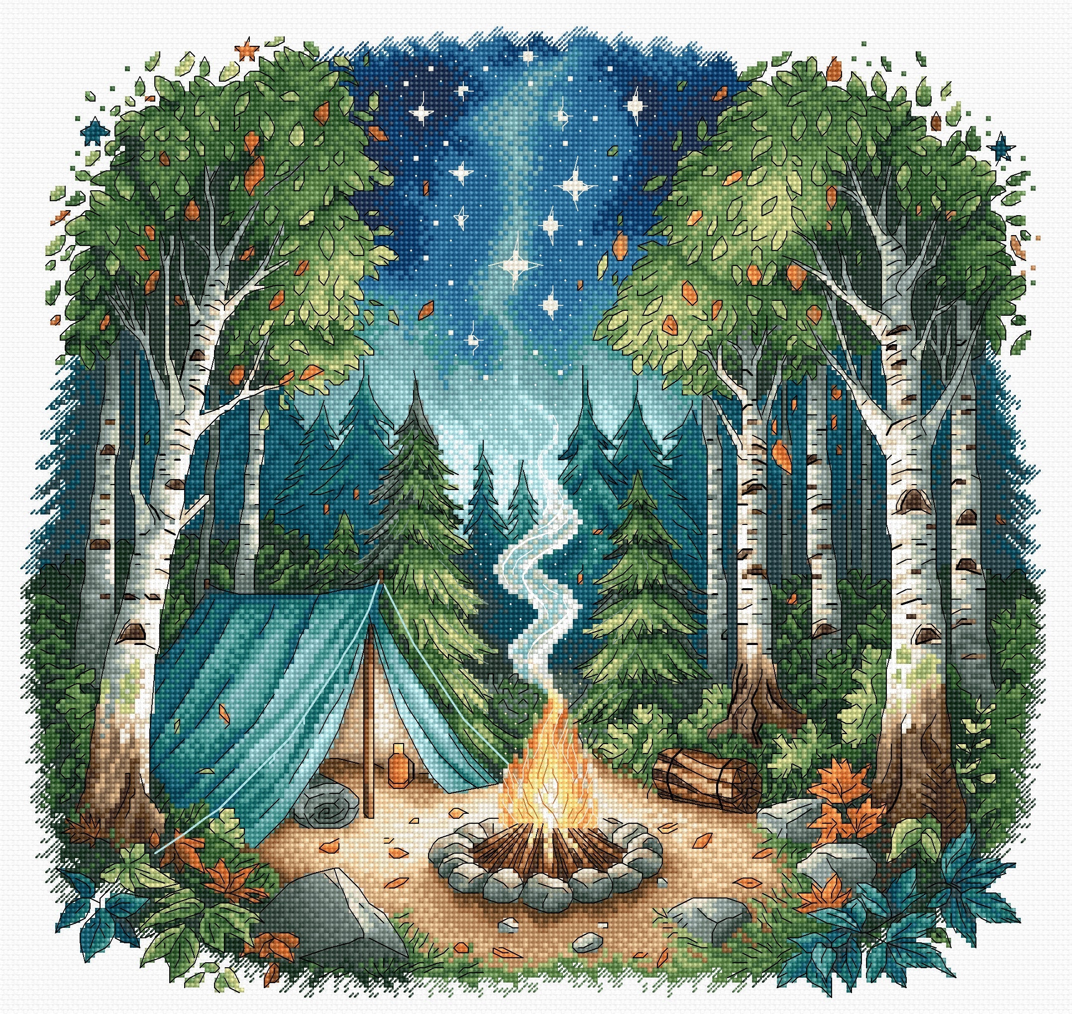 Camp in the Forest - Cross Stitch Kit AVA P038