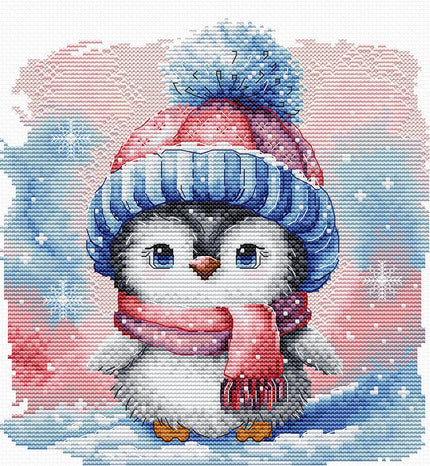 Frosty Penguin Friend - Cross Stitch Kit AVA P047