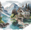 Lakeside Alpine Cottage - Cross Stitch Kit AVA P048