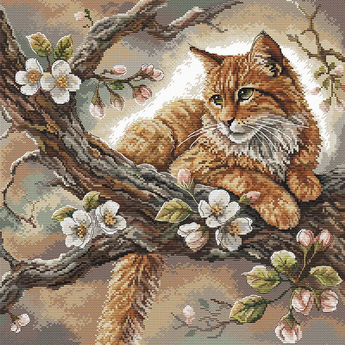 The Cat on the Apple Tree - Cross Stitch Kit AVA P059