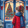 Christmas, cross Stitch, girl