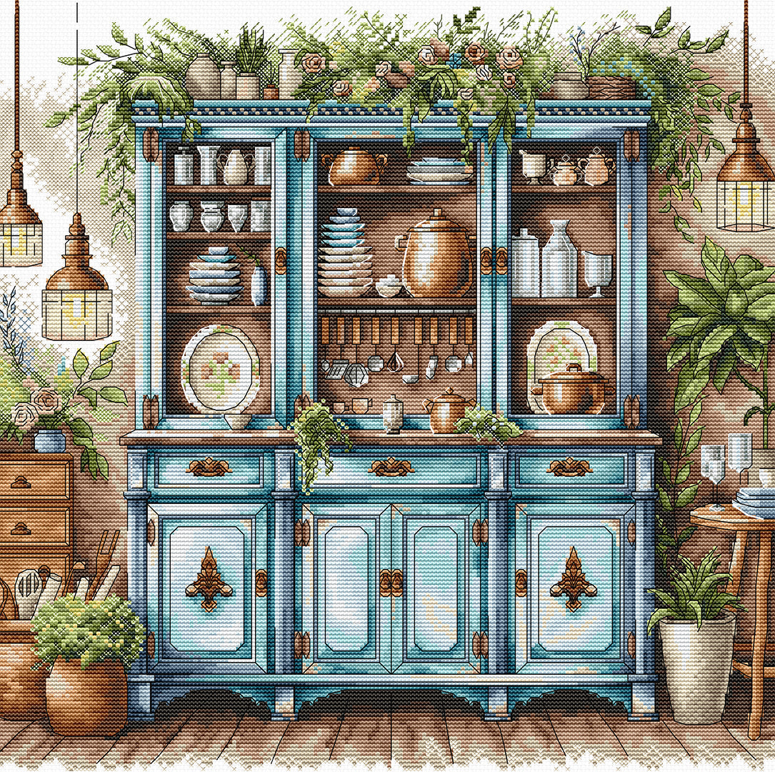 Blue Cupboard - Cross Stitch Kit AVA P102