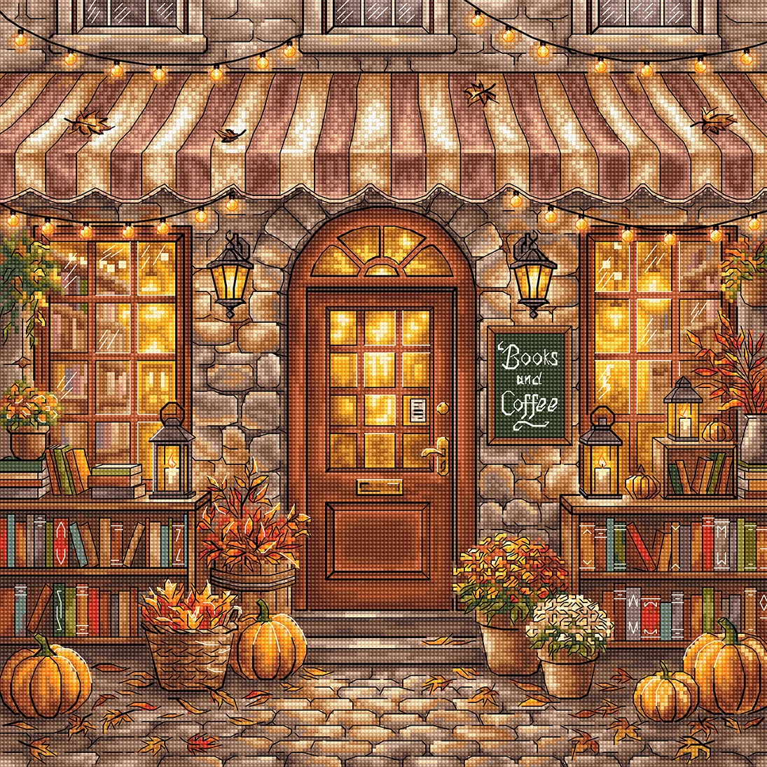 P130 Books and Coffee - Cross-Stitch Kit