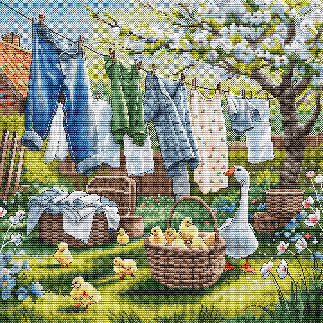 Spring at the Farm - Cross Stitch Kit AVA P159