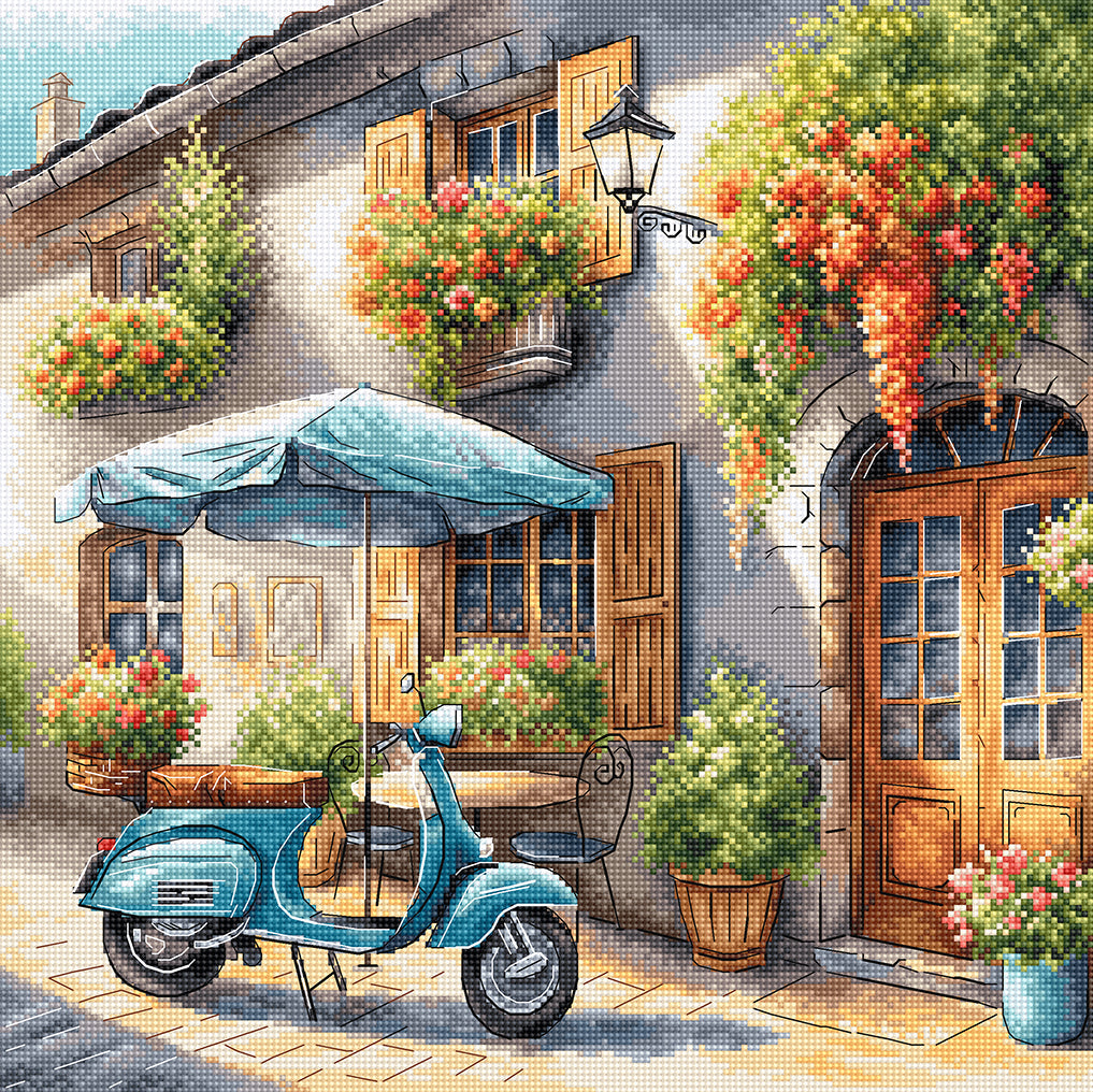 The Blue Vespa - Cross Stitch Kit AVA P168