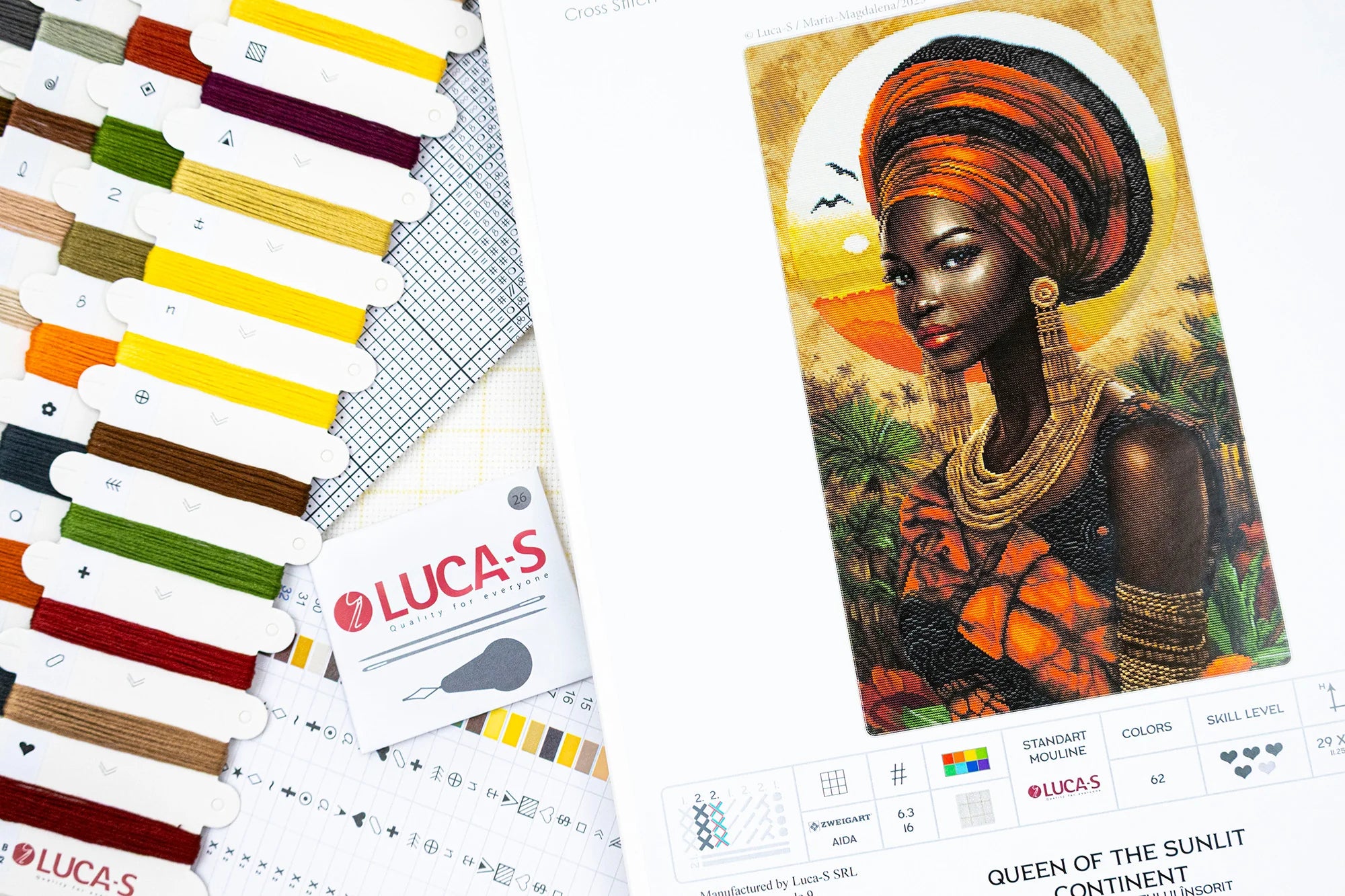 Cross Stitch Kit Luca-S GOLD - Queen of the Sunlit Continent, (B720)