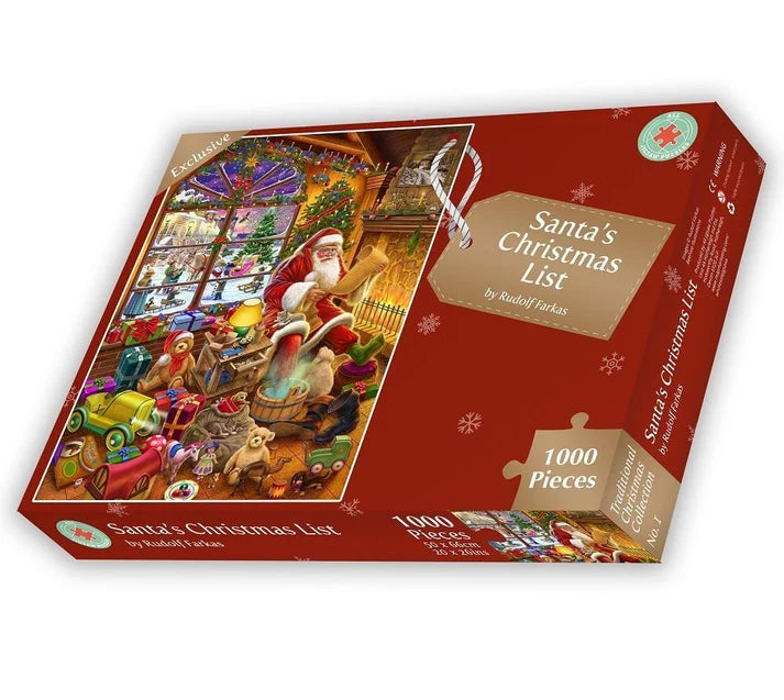 Santa's Christmas List 1000 Piece Jigsaw Puzzle By Rudolf Farkas