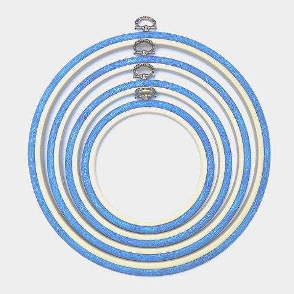 Blue Embroidery Round Hoop - Nurge Flexible Hoop, Round Cross Stitch Hoop