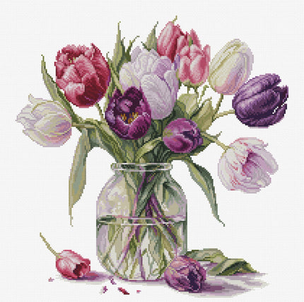 Cross Stitch Kit Luca-S - Bouquet of Tulips, B7029 - Luca-S Cross Stitch Kits