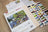 Lucas Gold Collection cross-stitch kit with color chart on a wooden surface