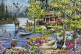 Cross Stitch Kit Luca-S GOLD - Cabin By The Lake, B2410 - Luca-S Cross Stitch Kits