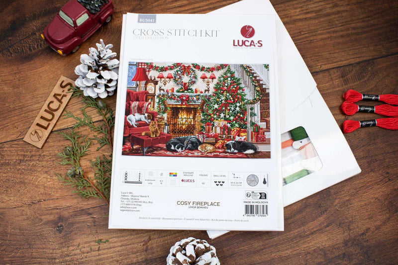 Cross Stitch Kit Luca-S GOLD - Cosy Fireplace, (BU5041)