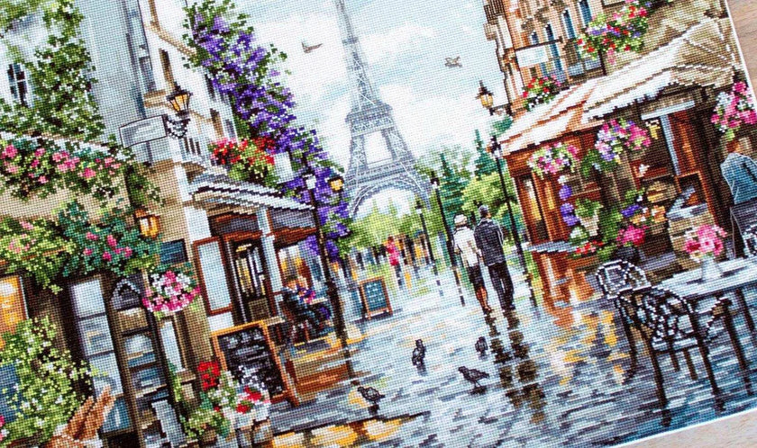 Cross Stitch Kit Luca-S - Paris in flowers, B2365