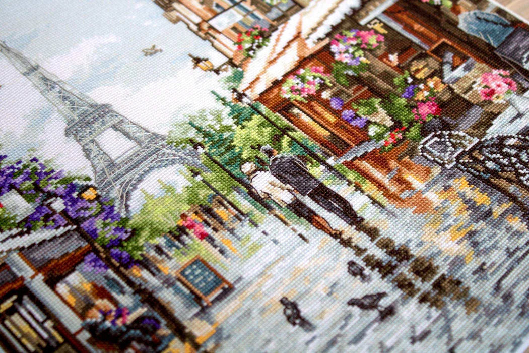 Cross Stitch Kit Luca-S - Paris in flowers, B2365