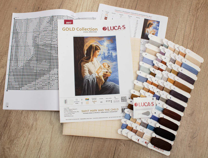 Cross Stitch Kit Luca-S - Saint Mary and The Child, GOLD Collection, (B617)