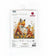 Cross stitch kit packaging featuring two foxes and flowers, brand 'Lucas' visible