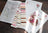 Embroidery kit with color chart and pattern on a wooden surface