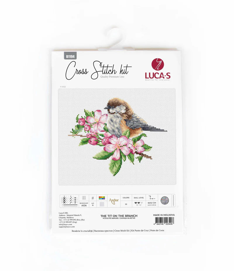 Cross Stitch Kit Luca-S - The tit on the branch,(B1194)