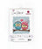 Cross stitch kit packaging with two owls wearing hats on a white background