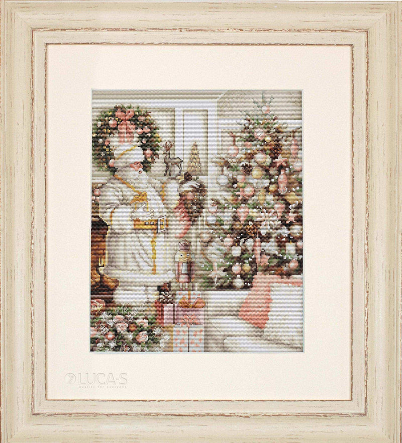 Cross Stitch Kit Luca-S - White Santa With Christmas Tree, (BU5019)