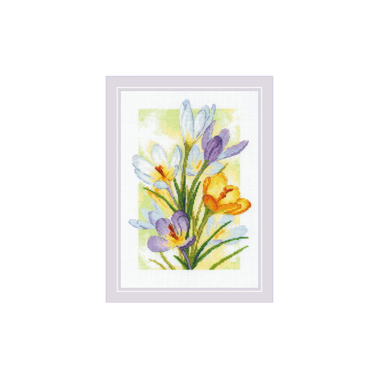 Cross stitch kit "Spring Glow. Crocuses" 21x30 cm SR2190
