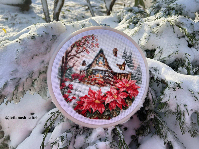 Cross Stitch Kit with Hoop Included Luca-S - Little House in The Forest, (BC227)
