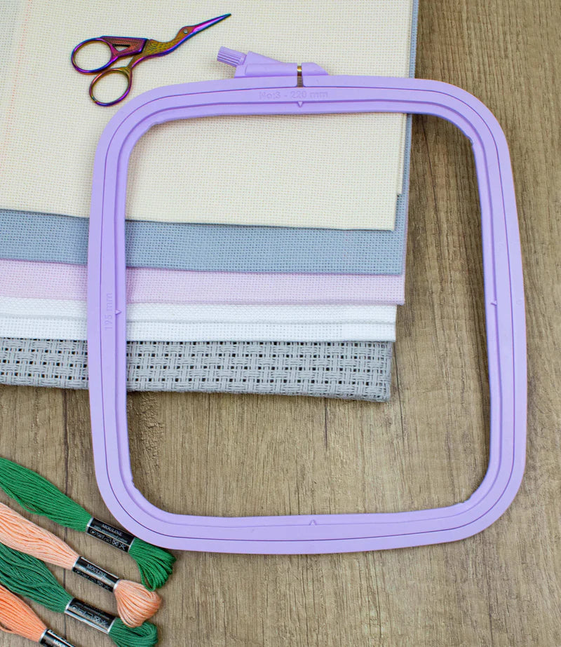 Cross Stitch Square Hoop, Purple - Nurge Embroidery Hoop
