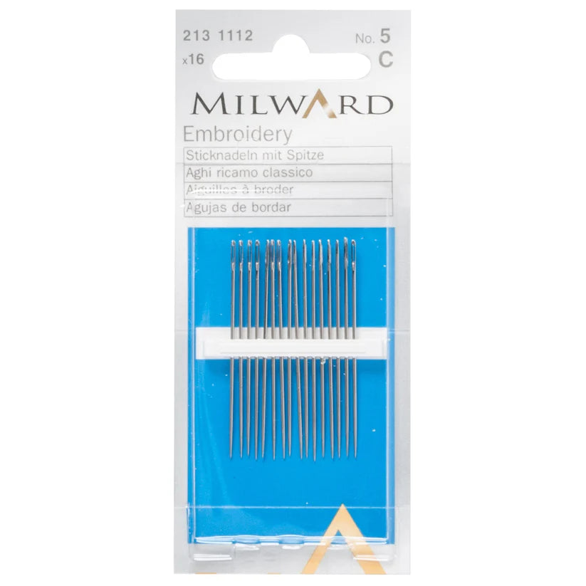 Milward Hand Sewing Needles: Embroidery No.5: 16 pack