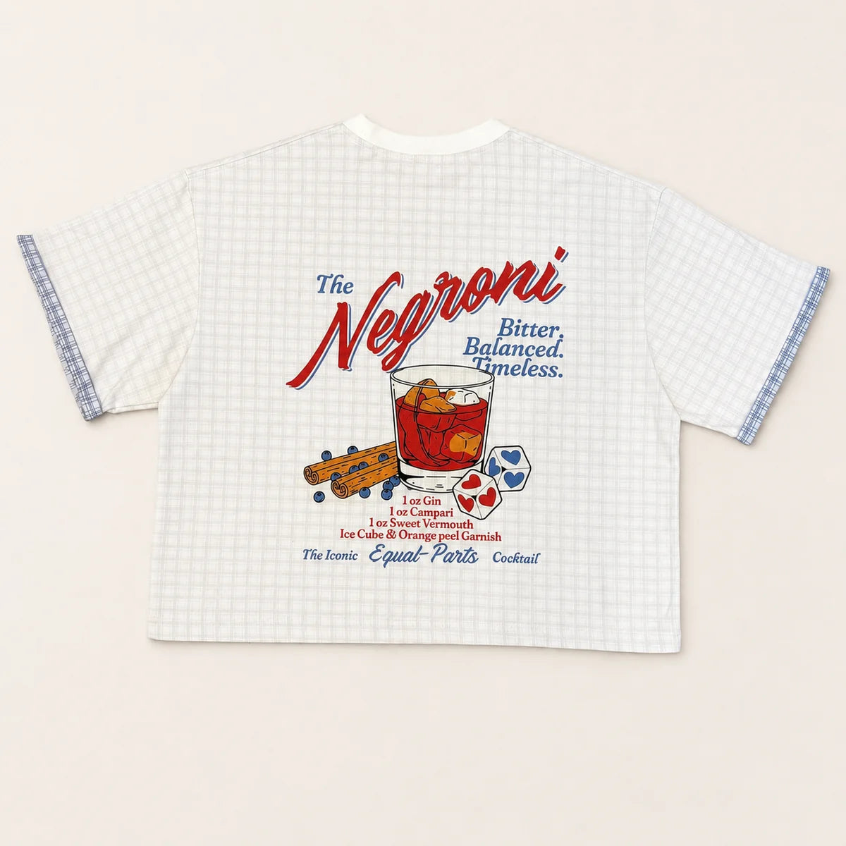 NEGRONI Plaid-Lined Double-Face Boxy T-shirt